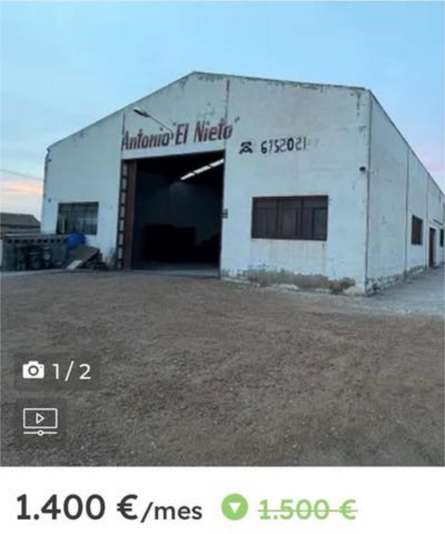 Nave industrial de alquiler en Rafal