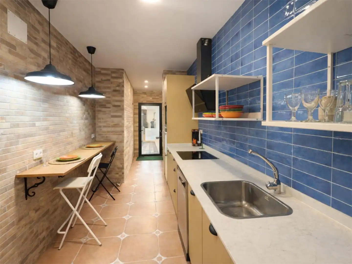 Room in Carrer del Pare Rico, 12, La Petxina Kitchen of Flat for share in Valencia with Air Conditioner, Terrace and Furnished