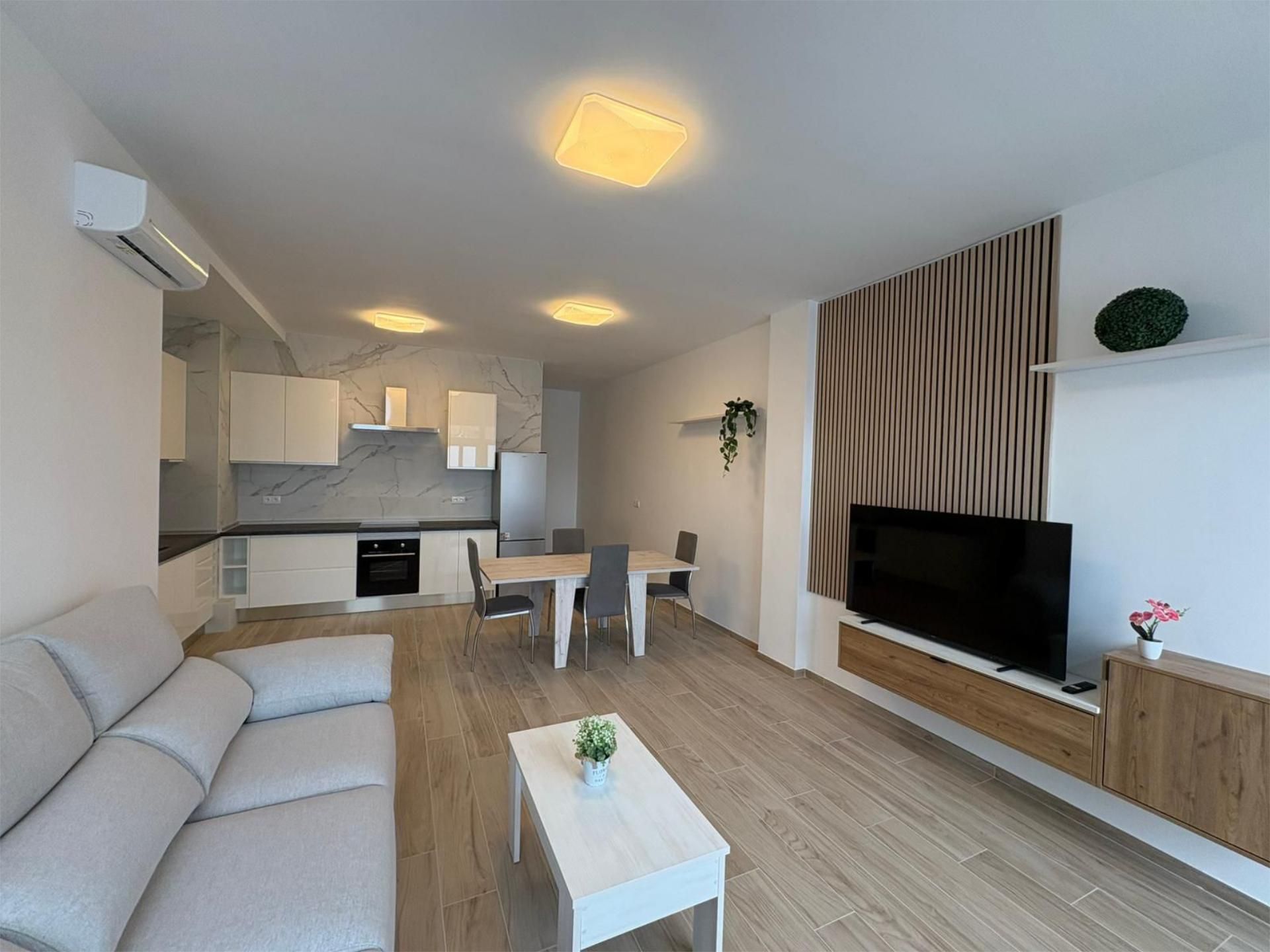 Living room of Planta baja for sale in Petrer  with Air Conditioner, Parquet flooring and Furnished