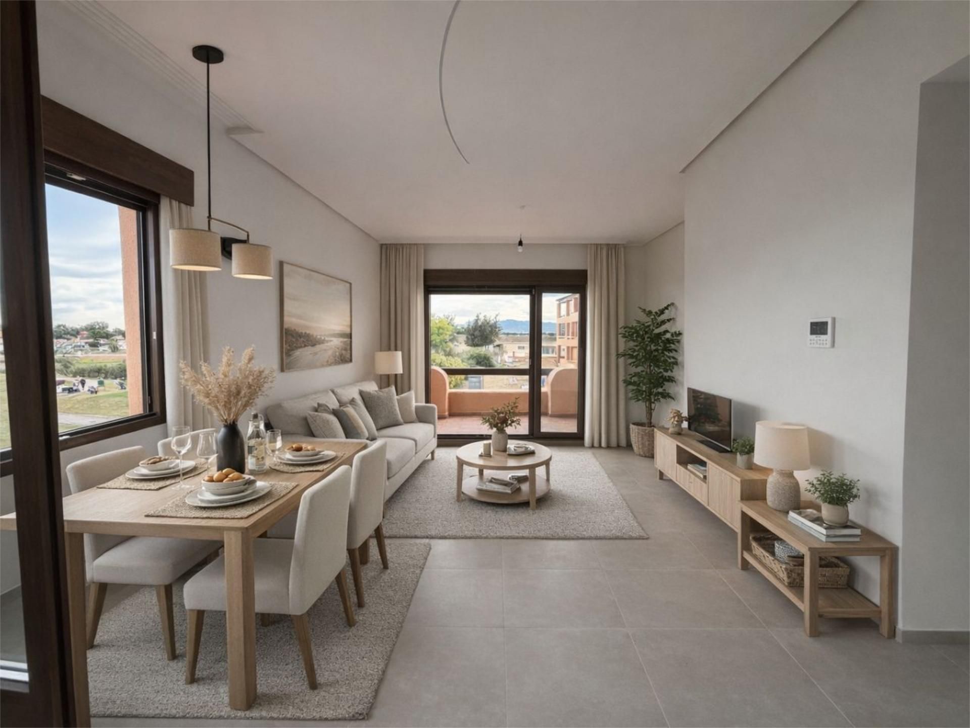 Sala de estar de Piso de alquiler en Los Alcázares con Aire acondicionado, Jardín privado y Terraza