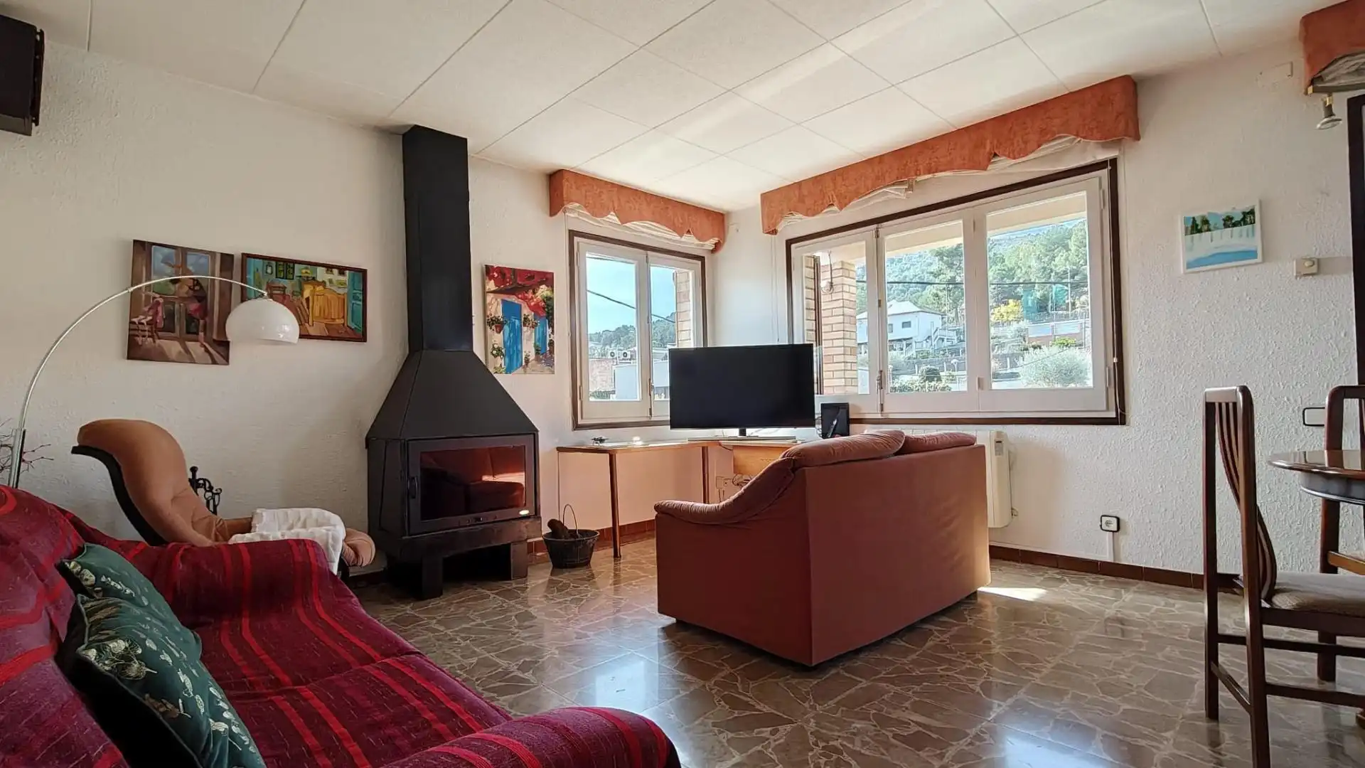Flat for sale in Carrer Joan Tarruella, 67, Pallejà Living room of Flat for sale in Pallejà with Air Conditioner, Terrace and Balcony