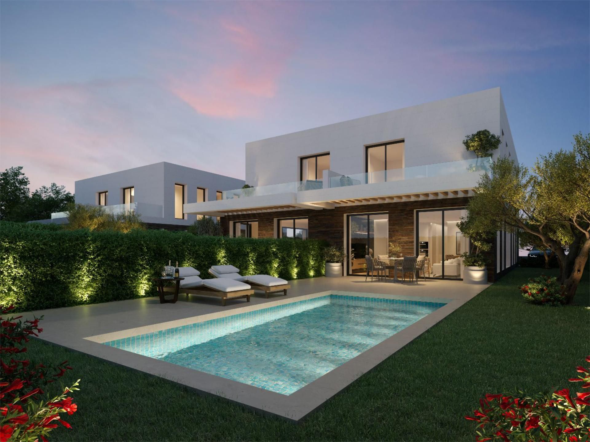 Piscina de Casa adosada en venda en El Boalo - Cerceda – Mataelpino amb Aire condicionat, Calefacció i Jardí privat