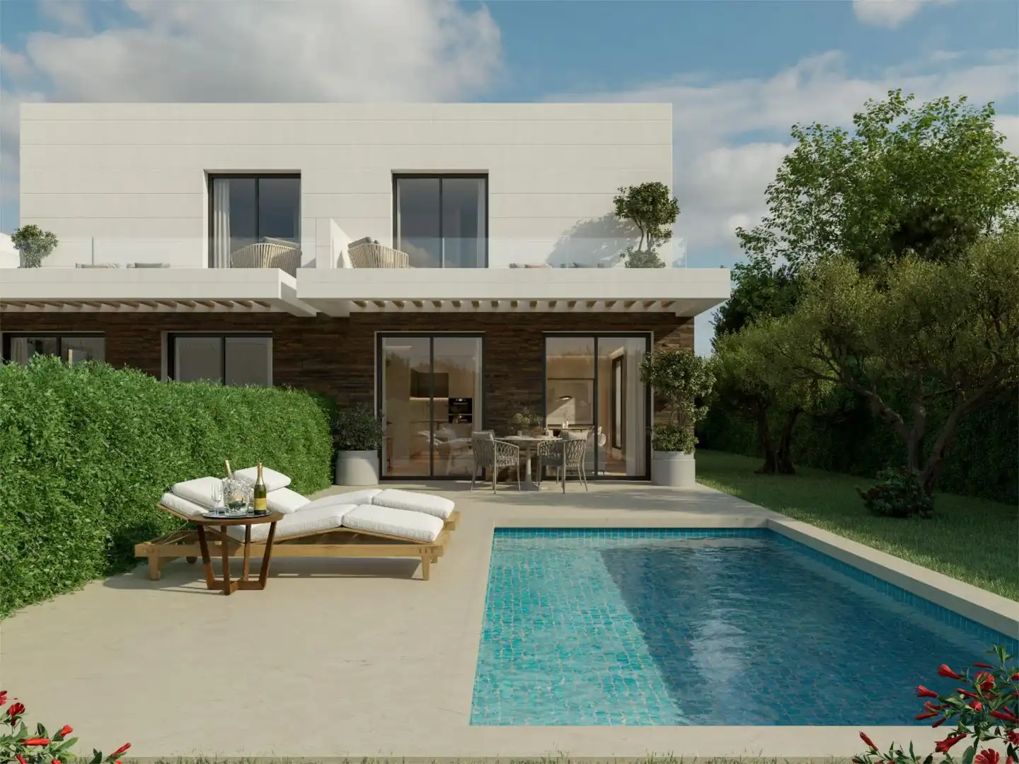 Casa adosada en venta en Poligono Sector 8 C, Cerceda Jardín de Casa adosada en venta en El Boalo - Cerceda – Mataelpino con Aire acondicionado, Calefacción y Jardín privado