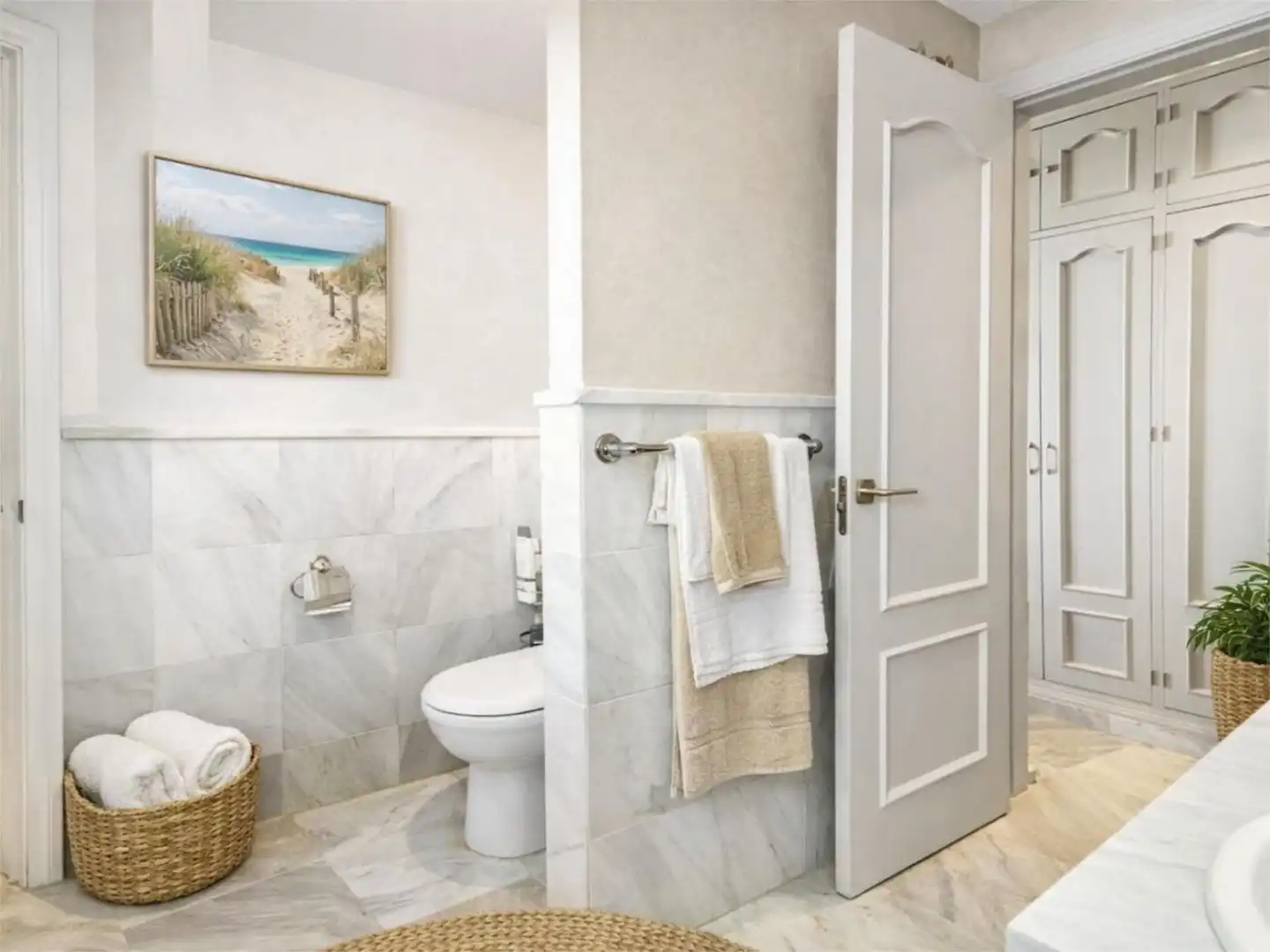 Badezimmer von Wohnung zum Verkauf in Estepona mit Klimaanlage, Terrasse und Schwimmbad