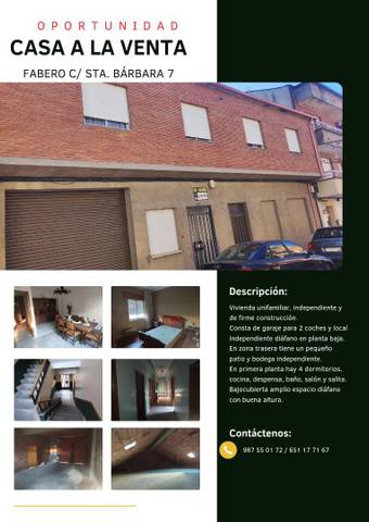 Casa adosada en Venta en Calle Santa Bárbara, 7 en Fabero