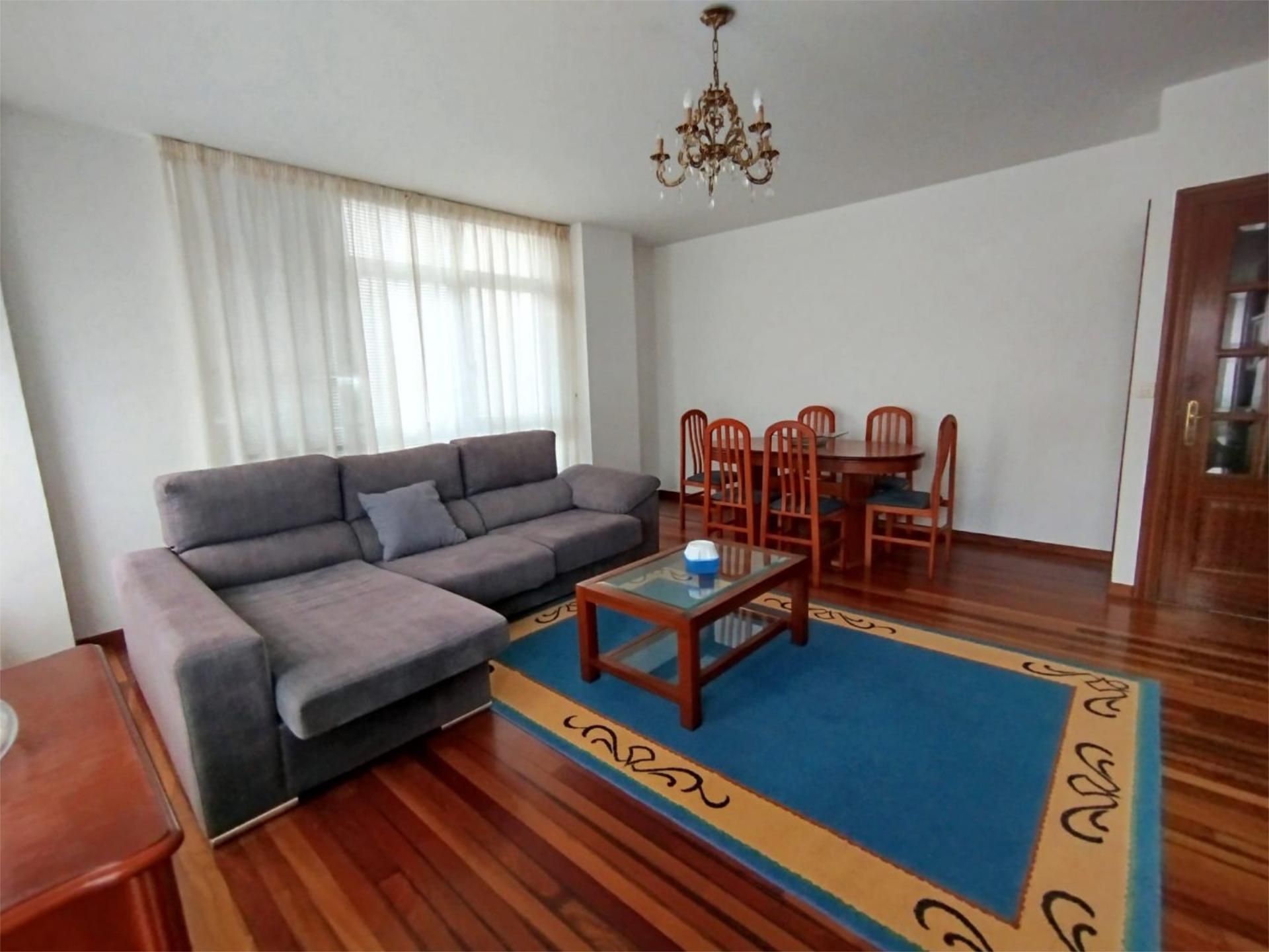 Living room of Flat for rent in Cee  with Heating, Parquet flooring and Furnished