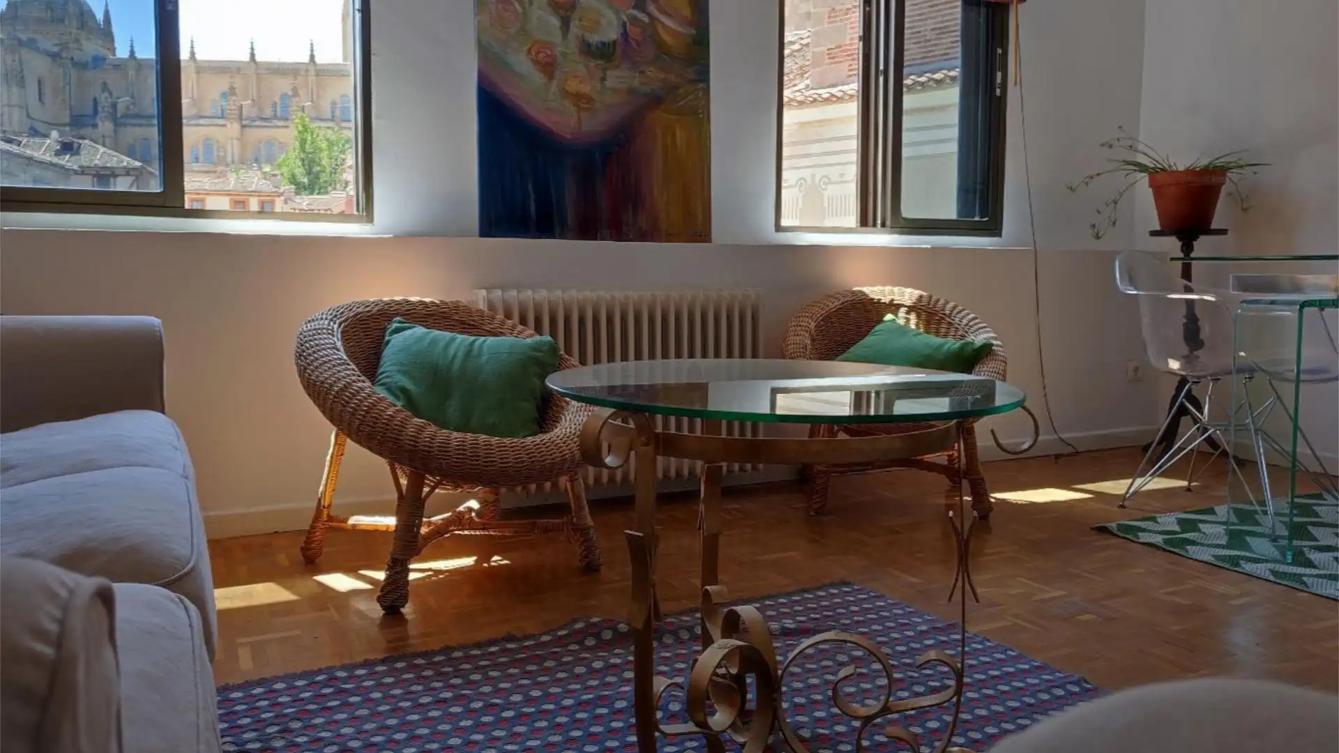 Sala de estar de Piso en venta en Segovia Capital con Calefacción, Parquet y Amueblado