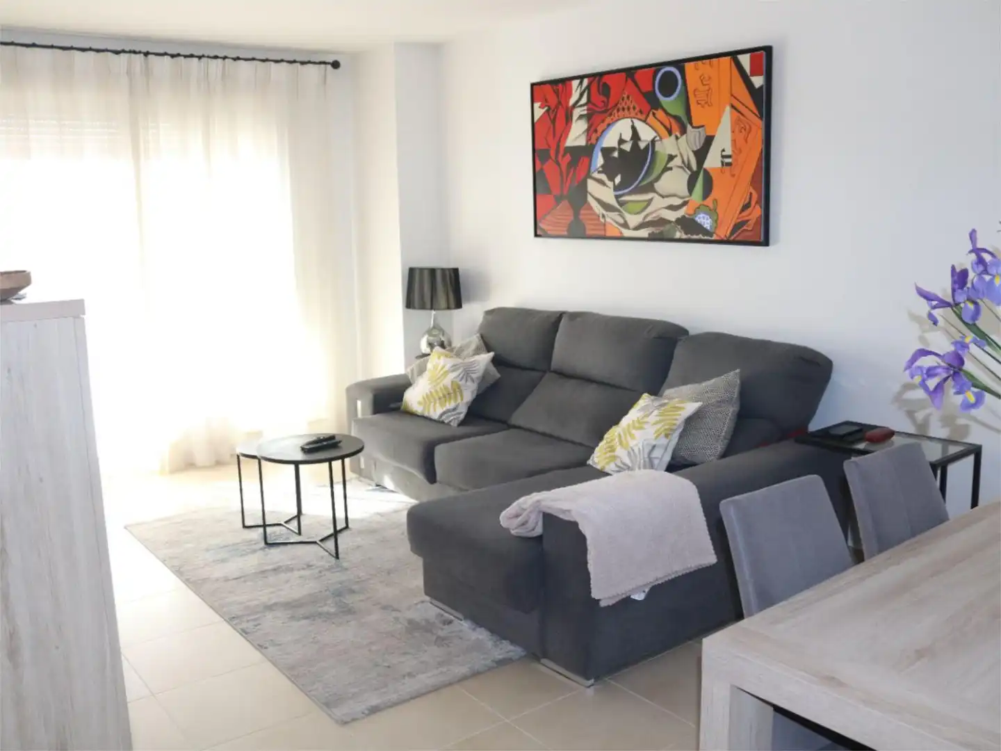 Living room of Flat for sale in Villajoyosa / La Vila Joiosa  with Air Conditioner, Terrace and Swimming Pool