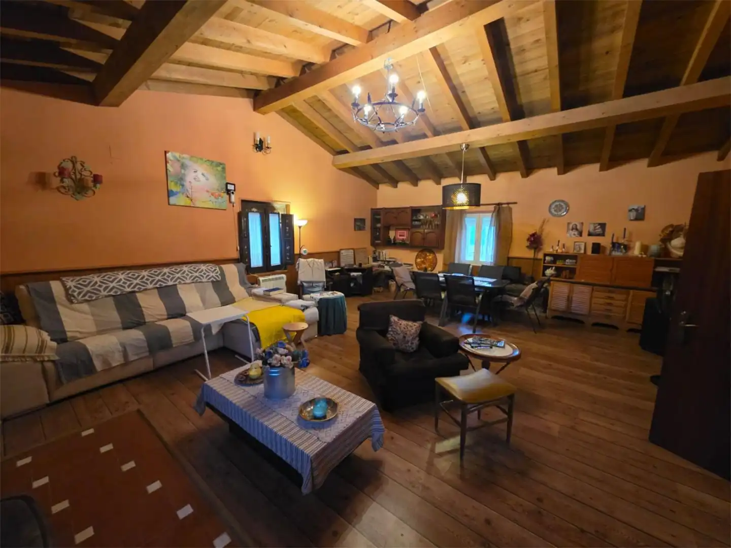 Sala de estar de Piso en venta en Valdastillas con Jardín privado, Parquet y Terraza
