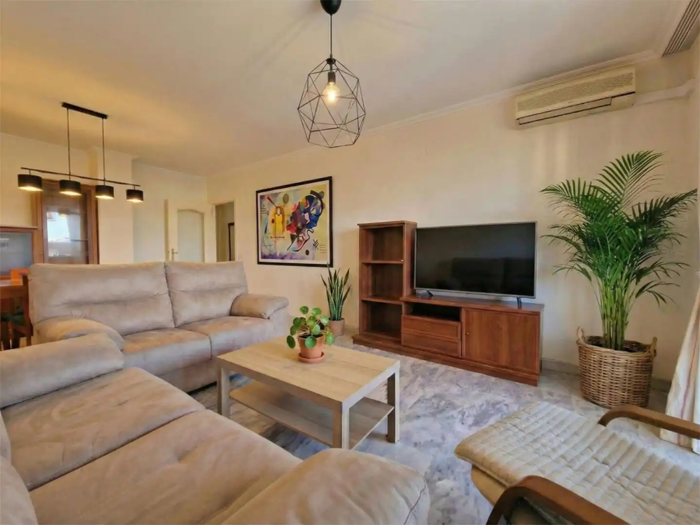 Flat for sale in Calle Mercedes Formica, 4, Cortijo de Maza - Finca Monsalvez - El Olivar Living room of Flat for sale in Málaga with Air Conditioner, Terrace and Storage room