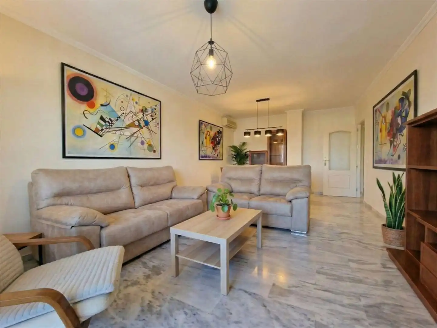 Flat for sale in Calle Mercedes Formica, 4, Cortijo de Maza - Finca Monsalvez - El Olivar Living room of Flat for sale in Málaga with Air Conditioner, Terrace and Storage room