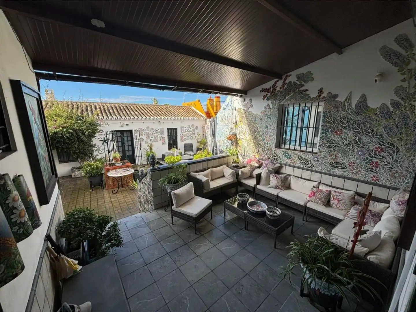 Terrasse von Wohnung zum Verkauf in Carrión de los Céspedes mit Klimaanlage, Heizung und Privatgarten