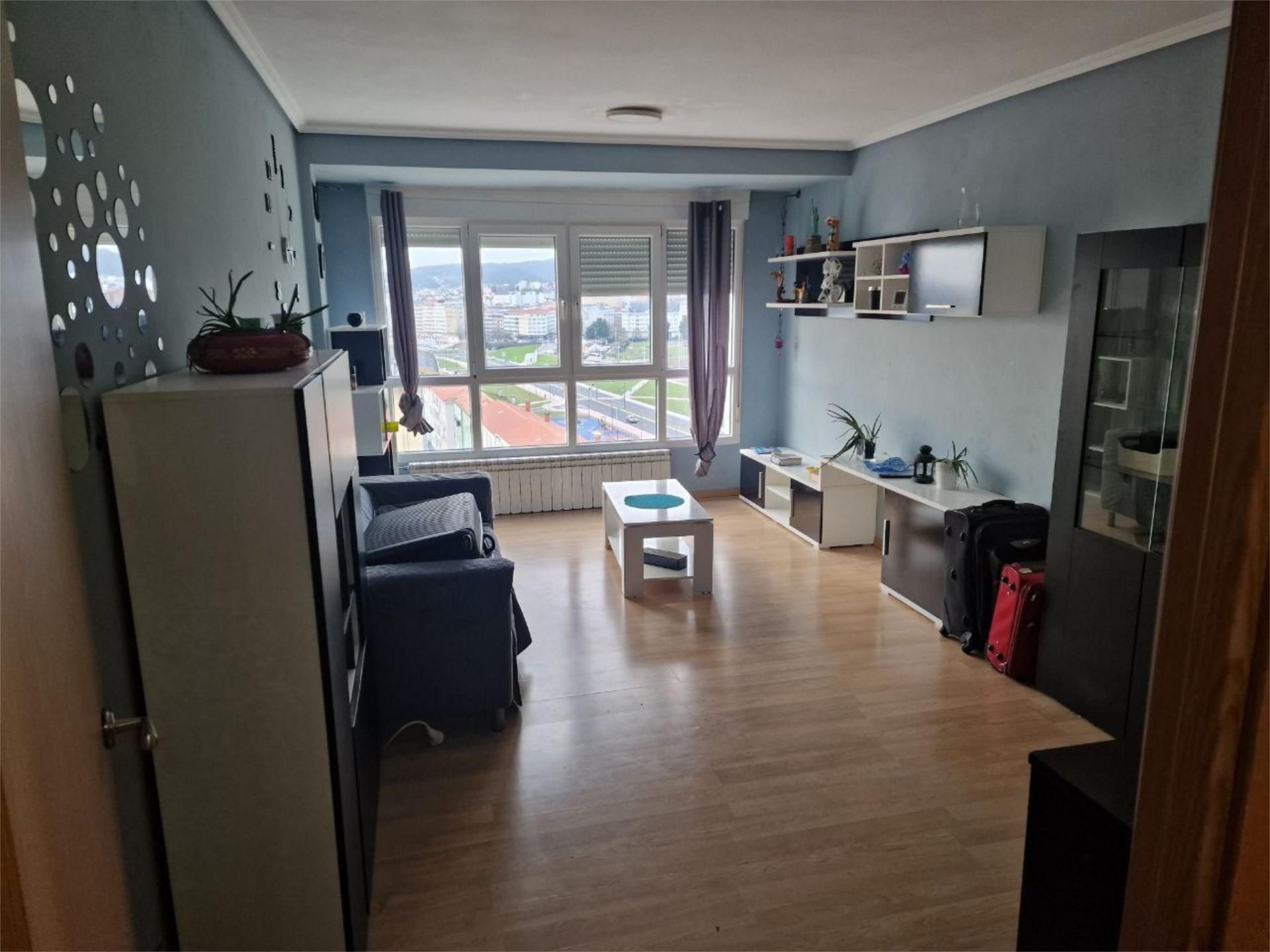 Living room of Flat for rent in Ferrol  with Heating, Furnished and Community parking