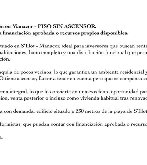 Photo 2 of Flat for sale in Carrer Dels Sipions, 12, S'Illot - Cala Morlanda, Manacor