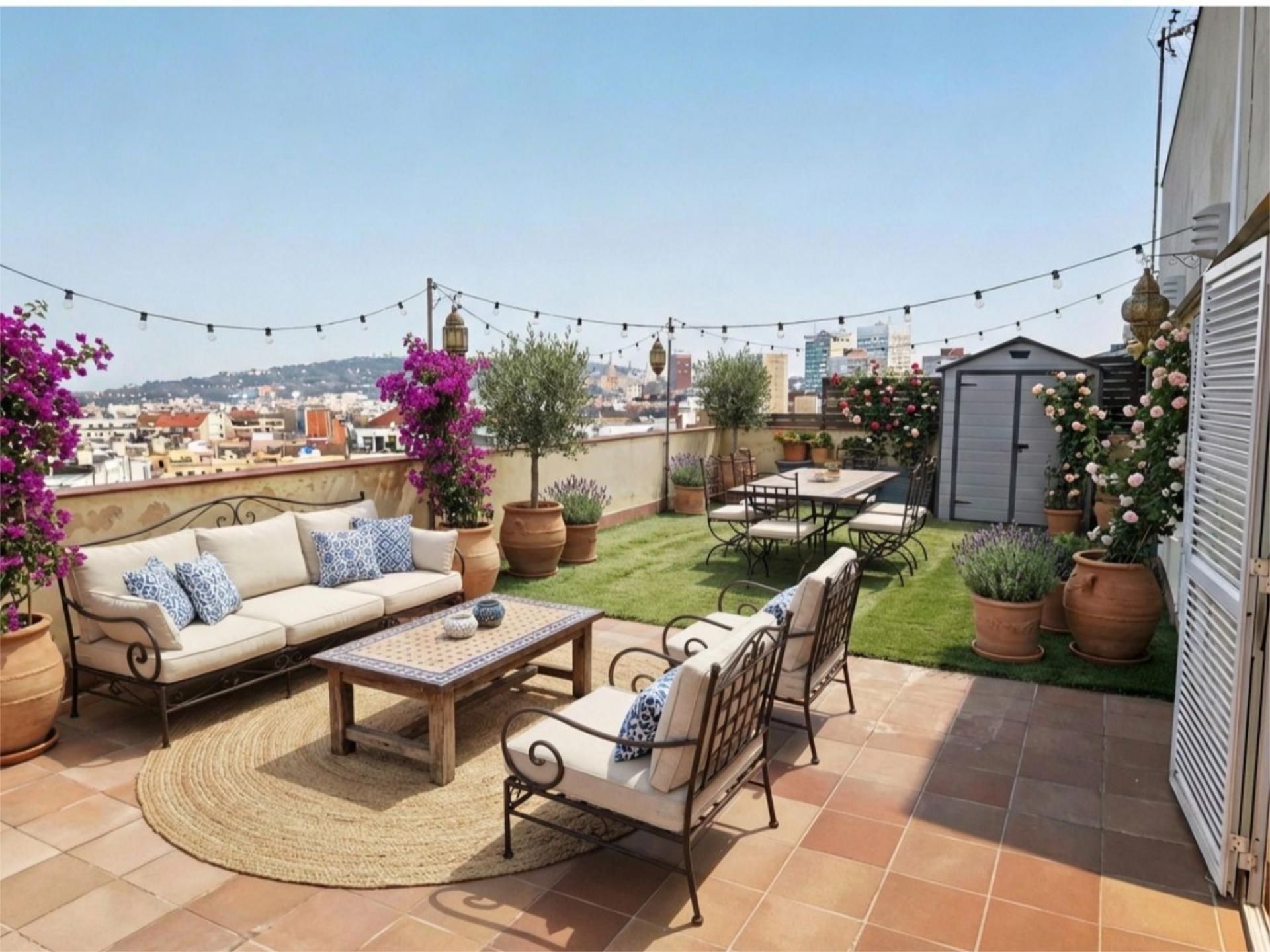 Terrace of Flat for rent in  Barcelona Capital  with Air Conditioner, Heating and Parquet flooring