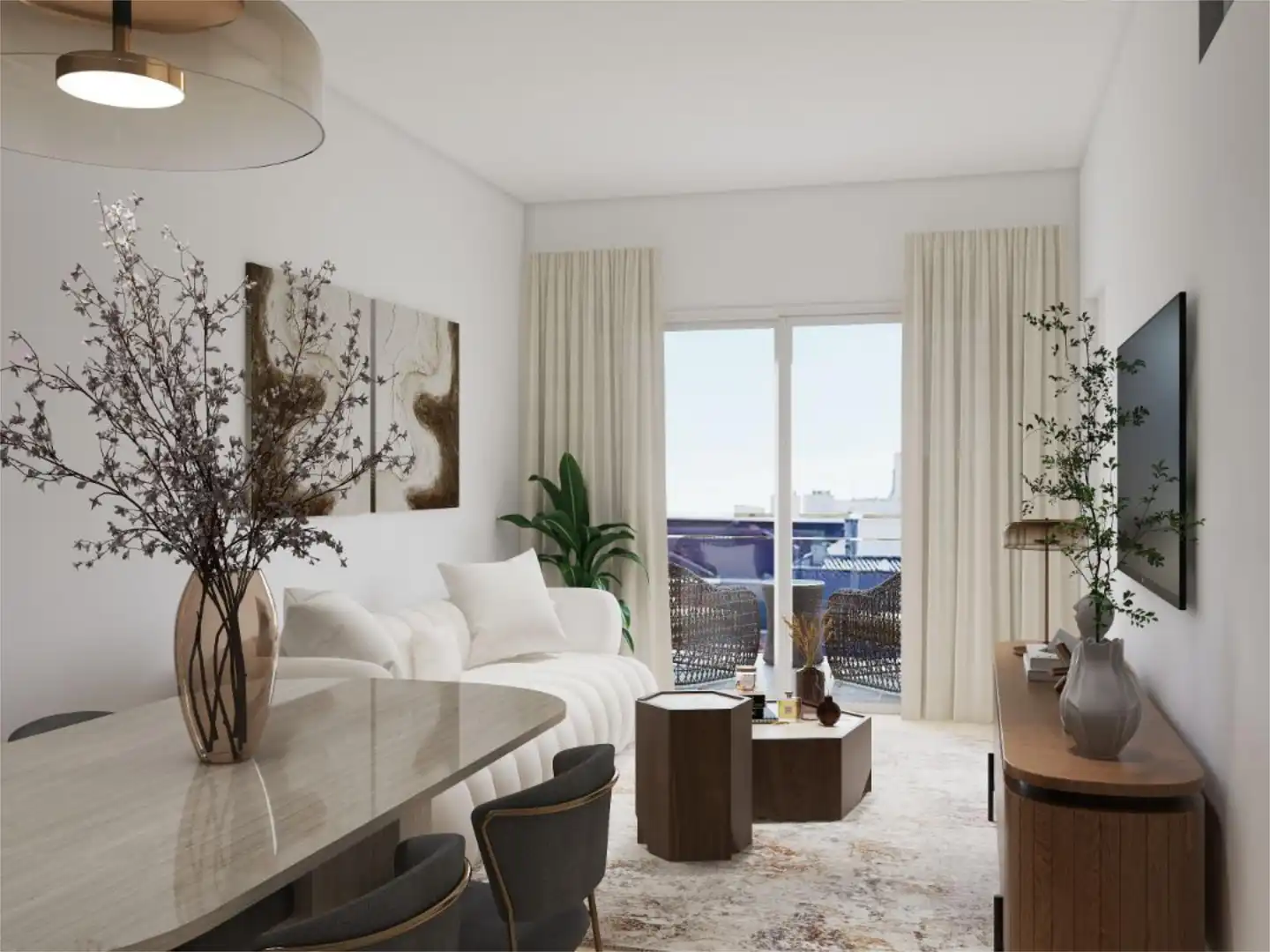 Wohnzimmer von Wohnung zum Verkauf in  Madrid Capital mit Klimaanlage und Terrasse