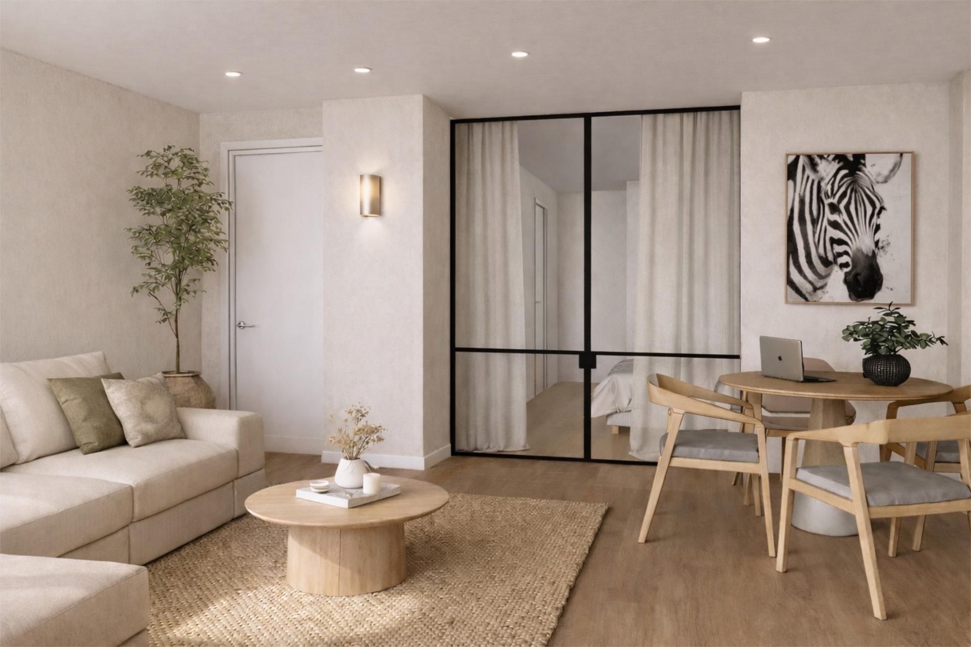 Sala de estar de Planta baja en venta en San Vicente del Raspeig / Sant Vicent del Raspeig con Parquet, Terraza y Amueblado