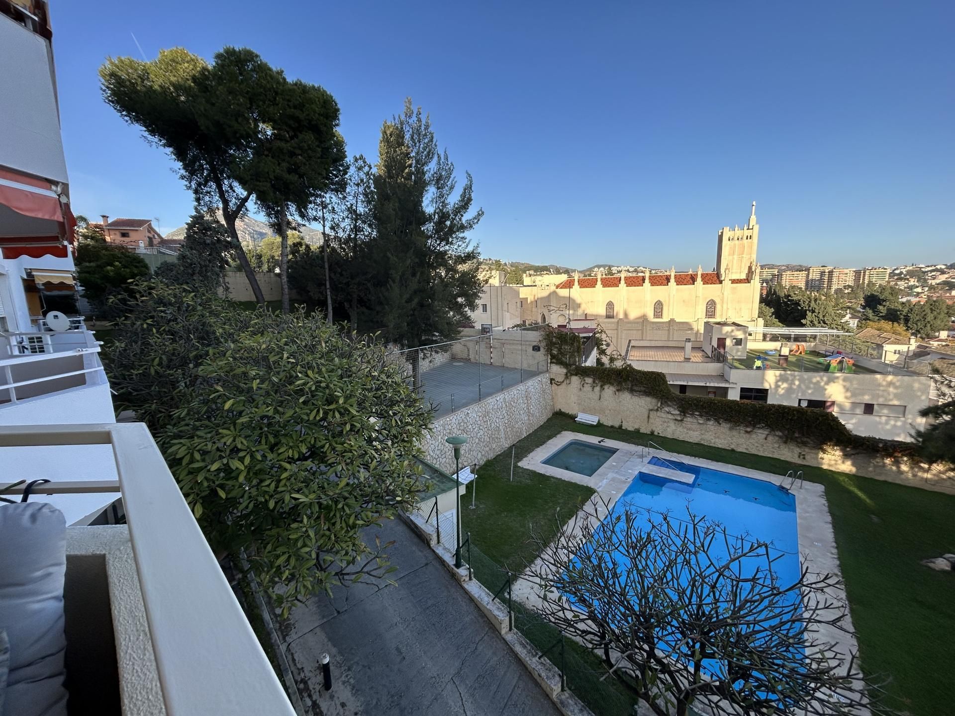 Swimming pool of Flat for rent in Málaga Capital  with Air Conditioner, Heating and Private garden