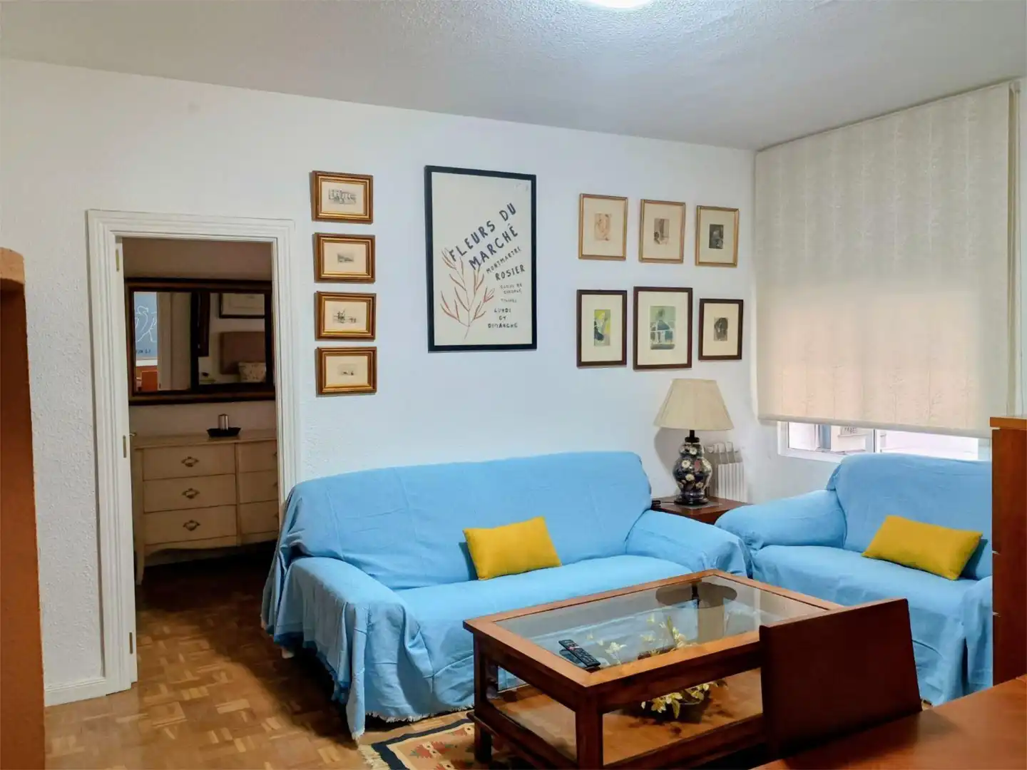 Sala d'estar de Pis de lloguer en  Madrid Capital amb Aire condicionat, Calefacció i Parquet
