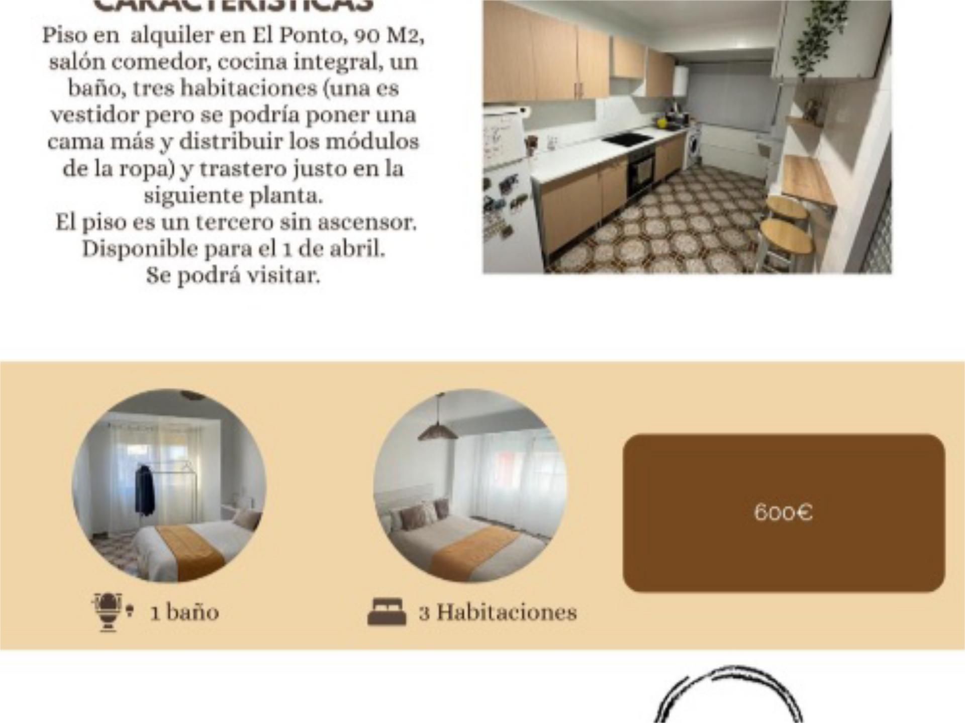 Kitchen of Flat for rent in Narón  with Heating, Storage room and Furnished