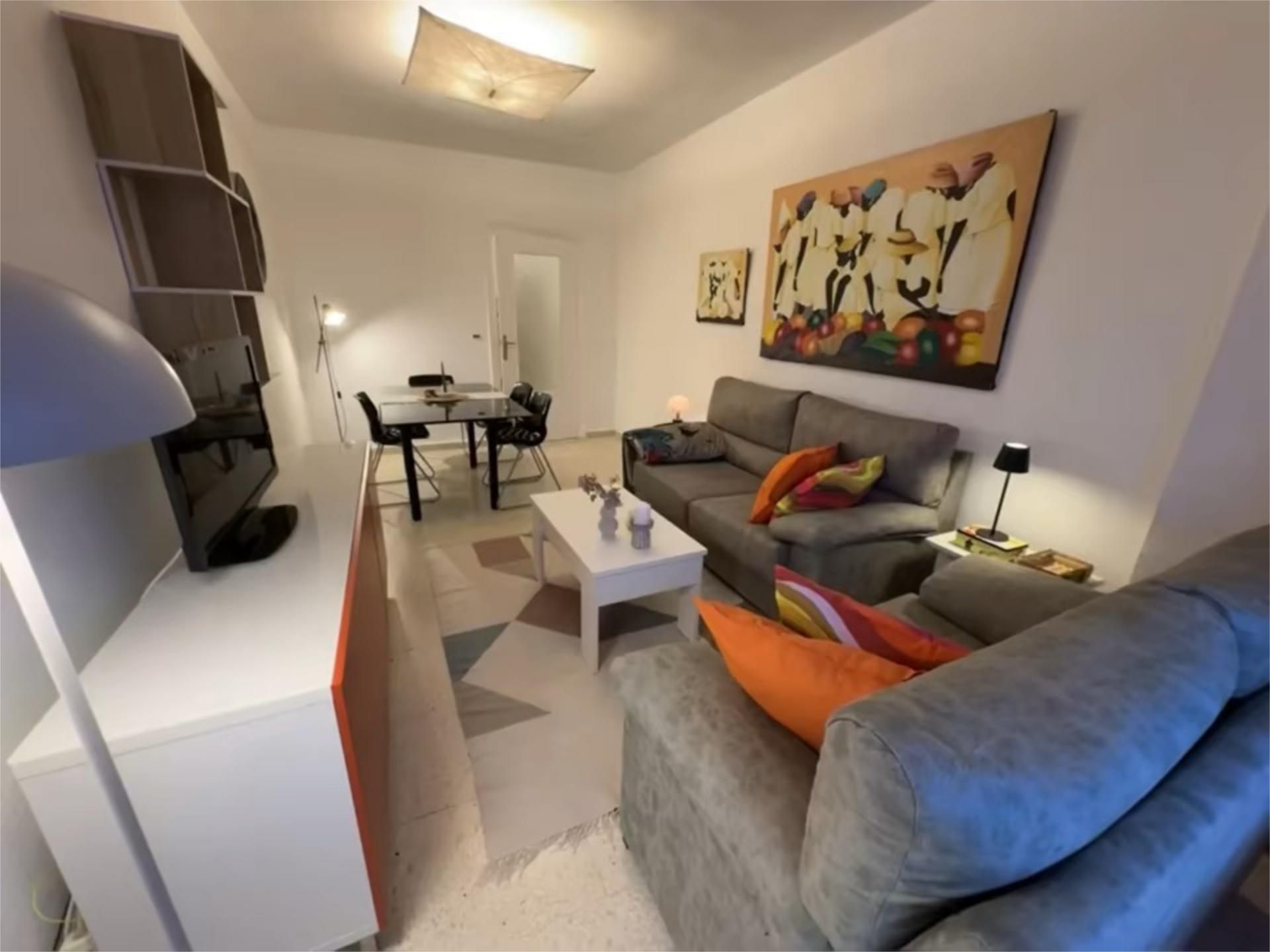 Living room of Flat for rent in  Murcia Capital  with Heating, Terrace and Furnished