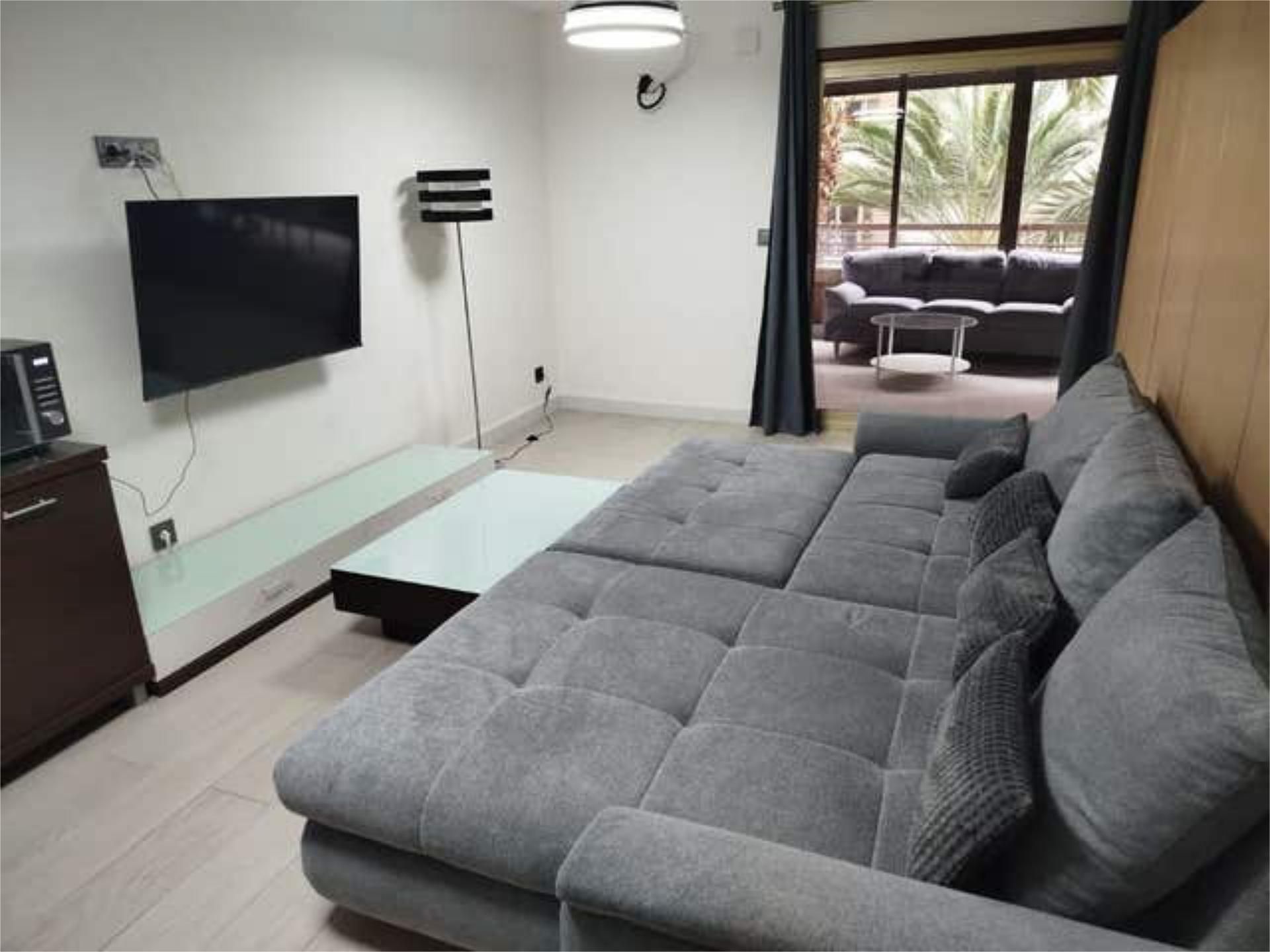 Sala d'estar de Estudi de lloguer en Alicante / Alacant amb Terrassa i Moblat