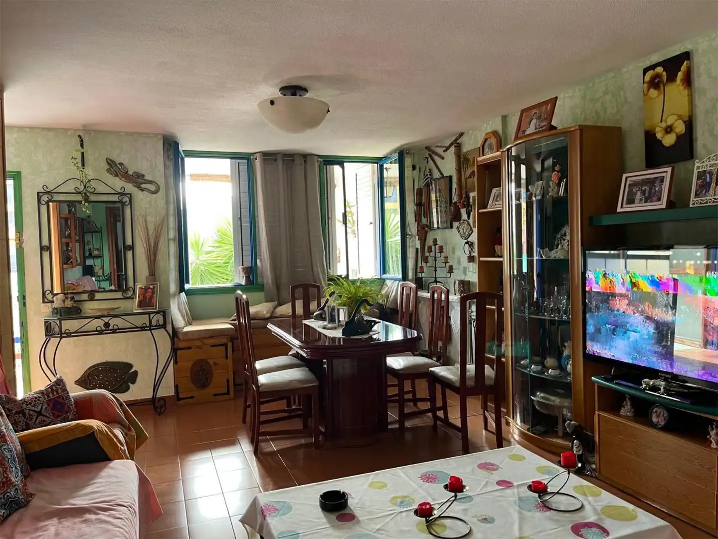 Dining room of Flat for sale in La Oliva  with Heating, Terrace and Furnished