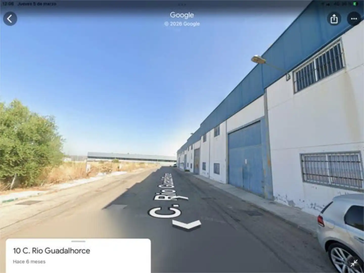 Vista exterior de Nave industrial de alquiler en Écija