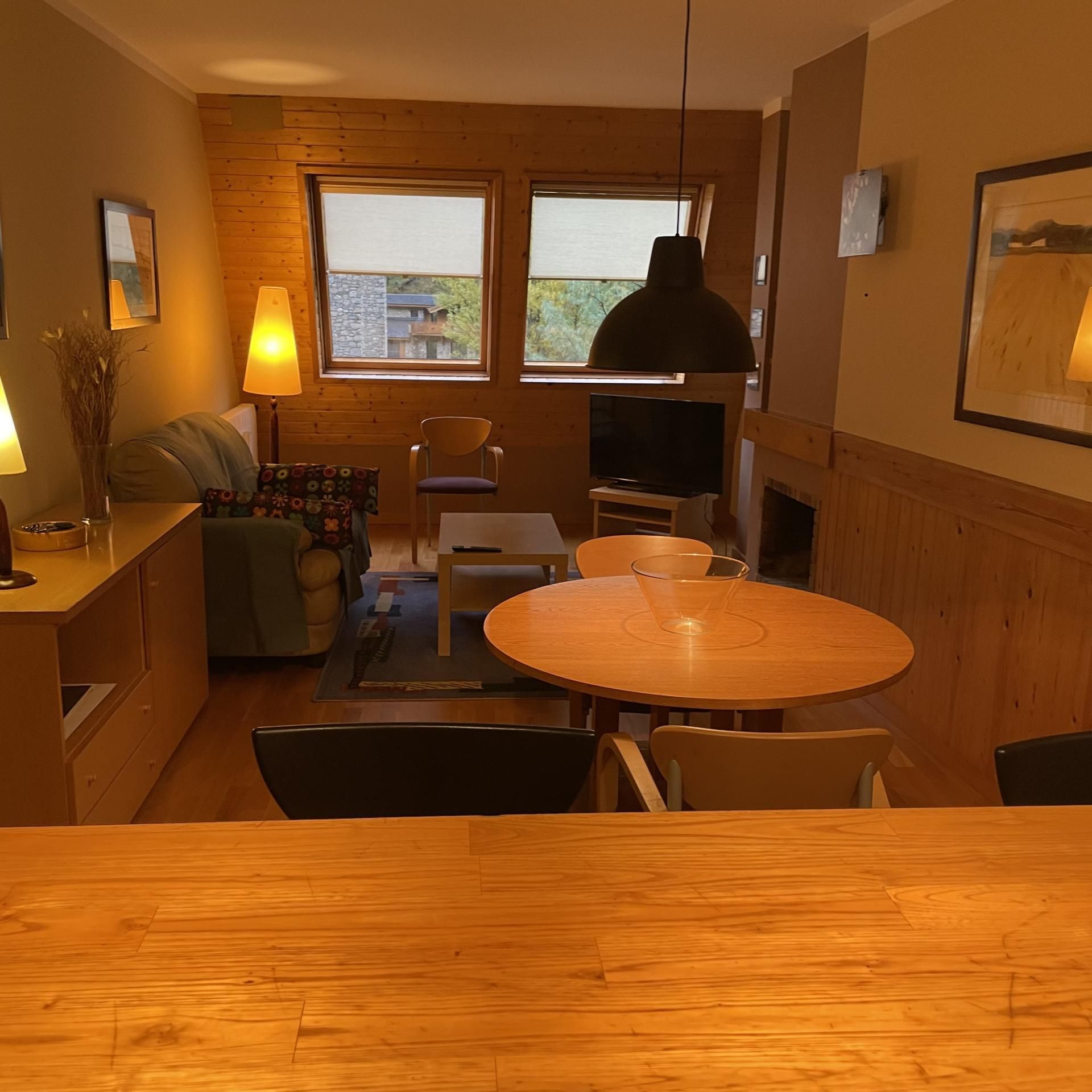 Flat for rent in Camí del Bosquet, 1, Arans - La Cortinada Living room of Flat for rent in Ordino with Heating, Private garden and Parquet flooring