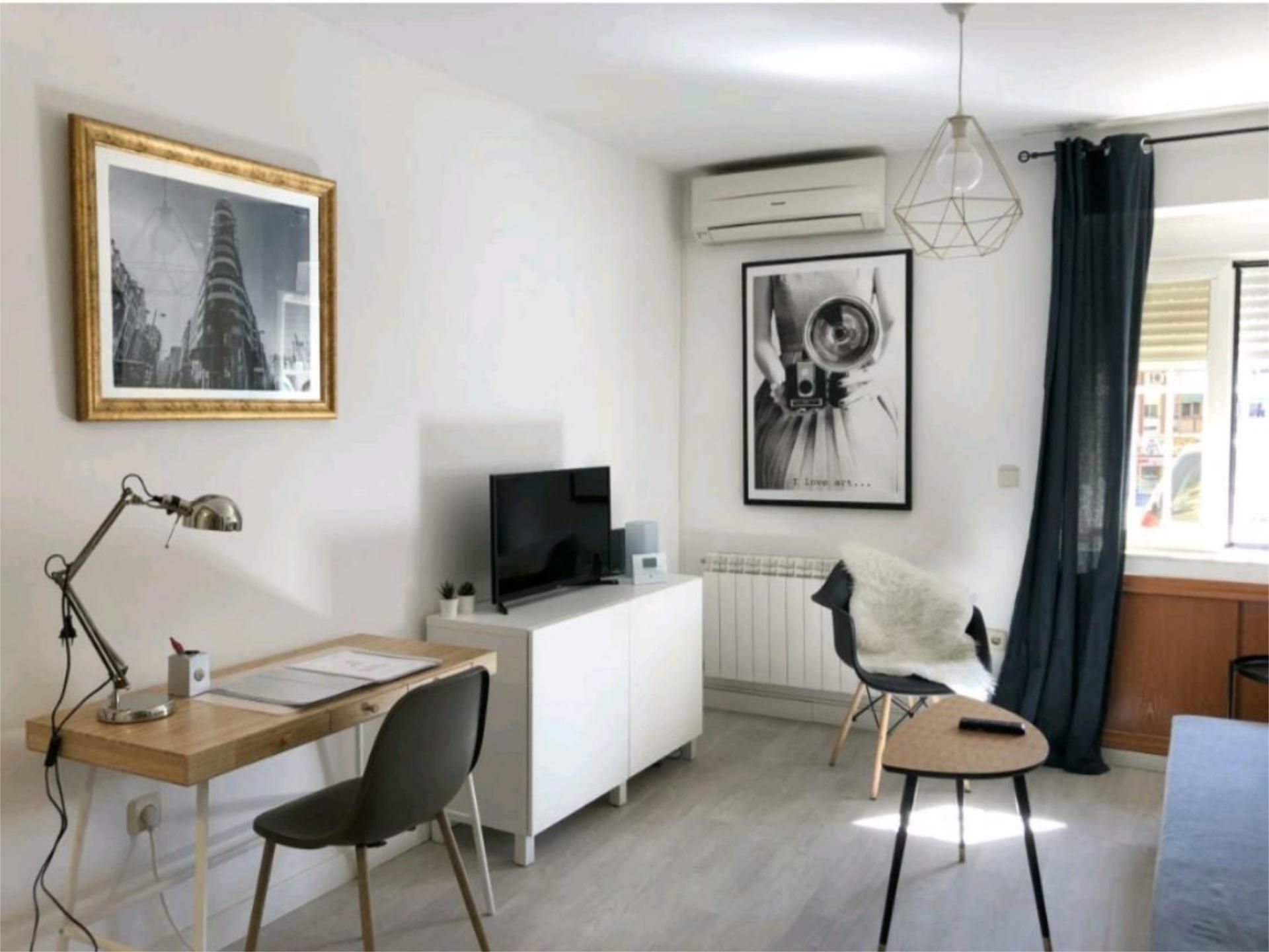 Sala de estar de Piso de alquiler en  Madrid Capital con Aire acondicionado