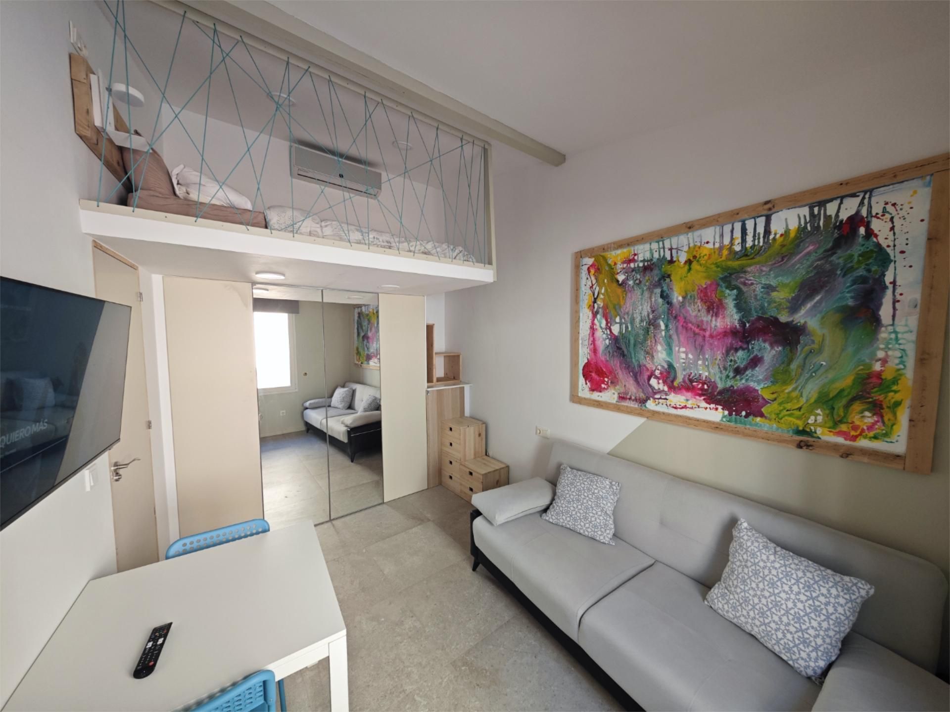 Schlafzimmer von Erdgeschoss zur untervermieten in  Palma de Mallorca mit Klimaanlage, Möbliert und Waschmaschine