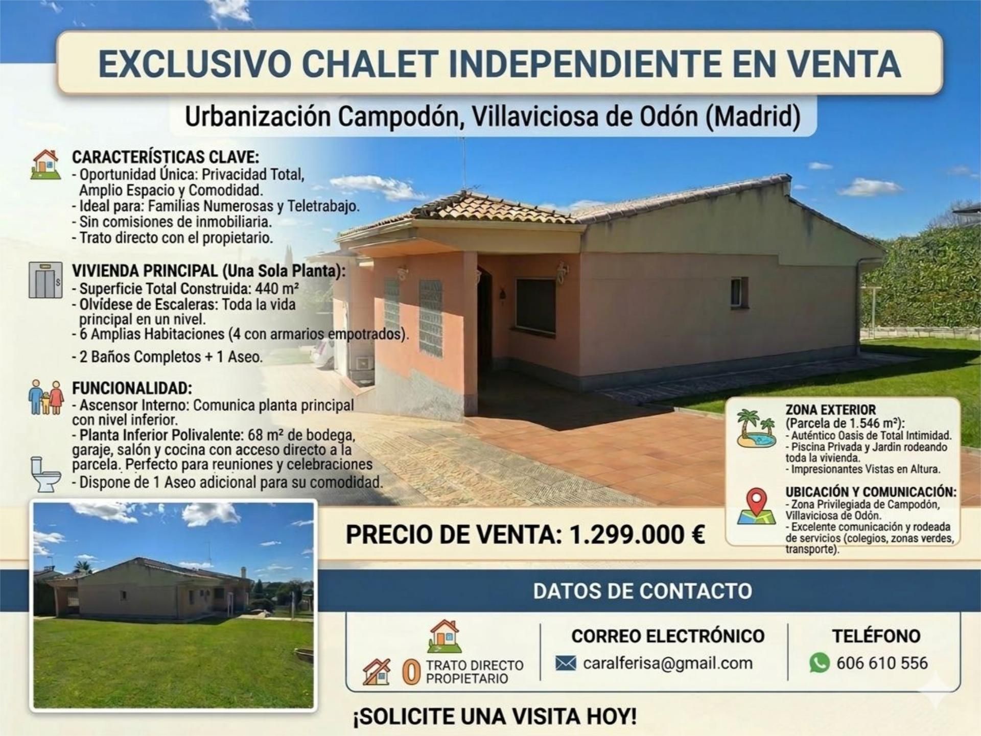 Casa o chalet en venta en Villaviciosa de Odón con Aire acondicionado, Calefacción y Jardín privado