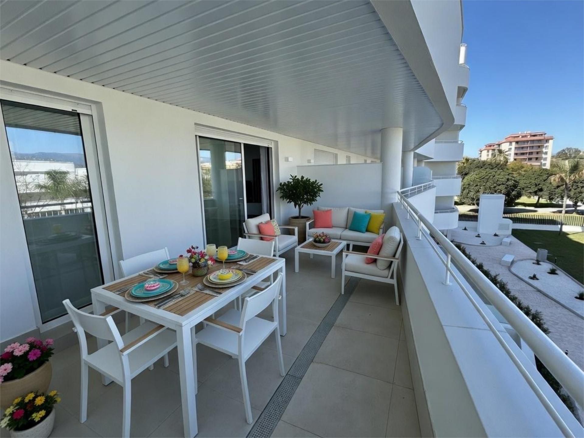 Terrasse von Wohnung zur Miete in Vélez-Málaga mit Klimaanlage, Heizung und Privatgarten