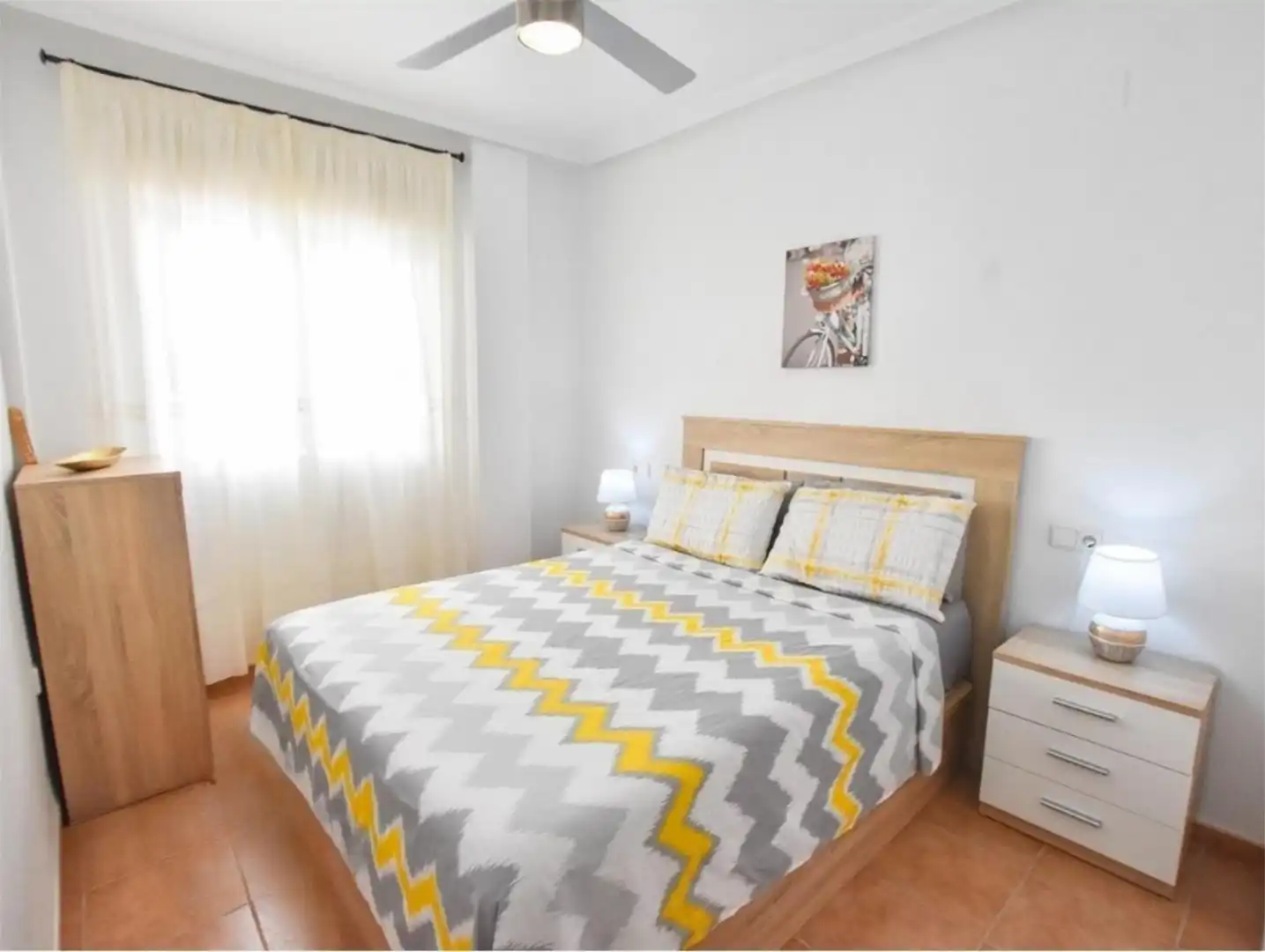Wohnung zur Miete in Costa Levante, 1, Marina de la Torre Schlafzimmer von Wohnung zur Miete in Mojácar mit Klimaanlage, Heizung und Privatgarten