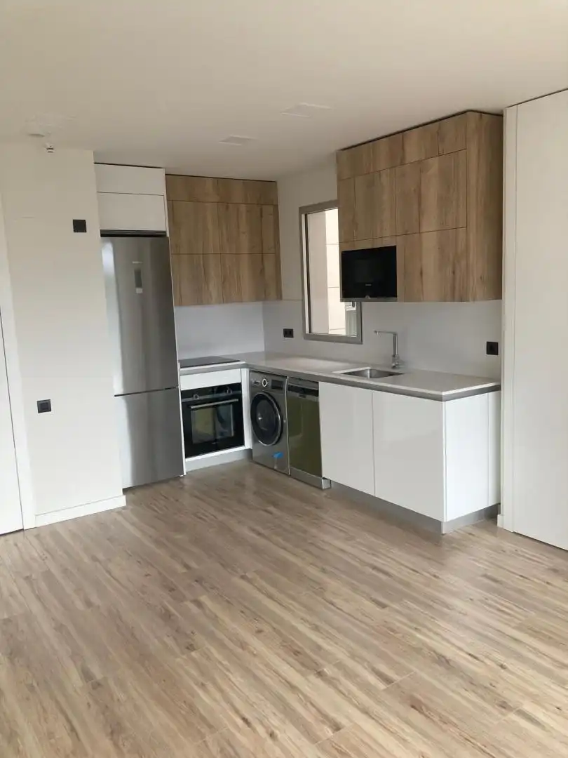 Cuina de Apartament de lloguer en Madrid amb Aire condicionat, Calefacció i Jardí privat