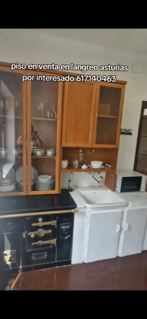 Kitchen of Flat for sale in Langreo  with Heating, Storage room and Furnished
