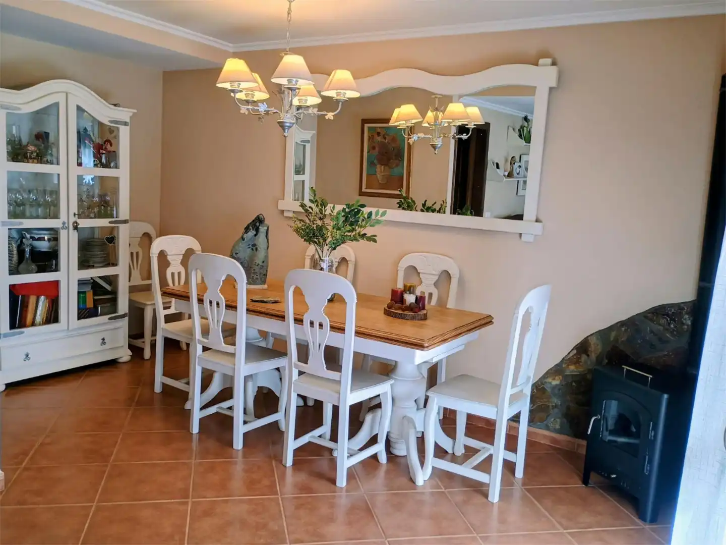Esszimmer von Einfamilien-Reihenhaus zum Verkauf in Rincón de la Victoria mit Heizung, Privatgarten und Parkett