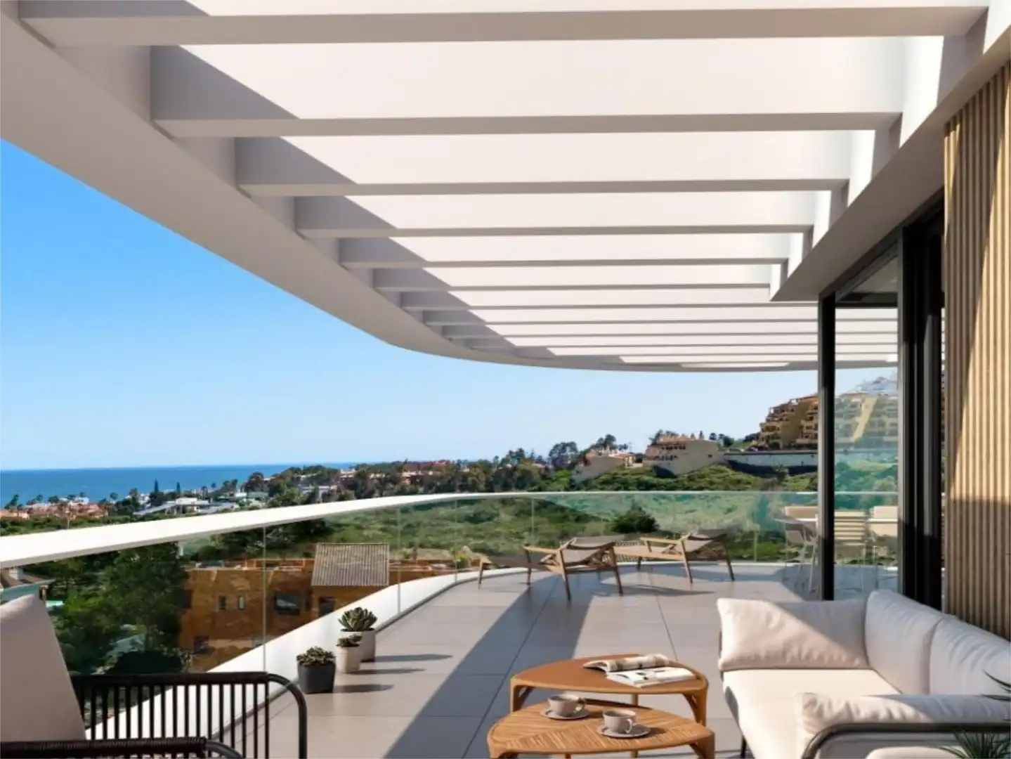Flat for sale in Calle Del Zafiro, 34, El Castillo Terrace of Flat for sale in Manilva with Air Conditioner, Heating and Private garden