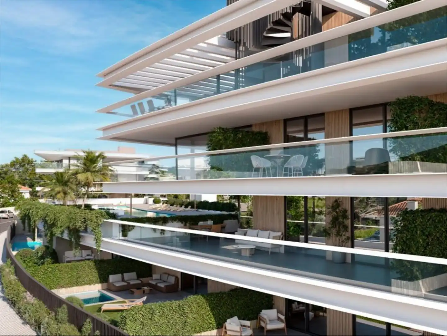 Flat for sale in Calle Del Zafiro, 34, El Castillo Terrace of Flat for sale in Manilva with Air Conditioner, Heating and Private garden
