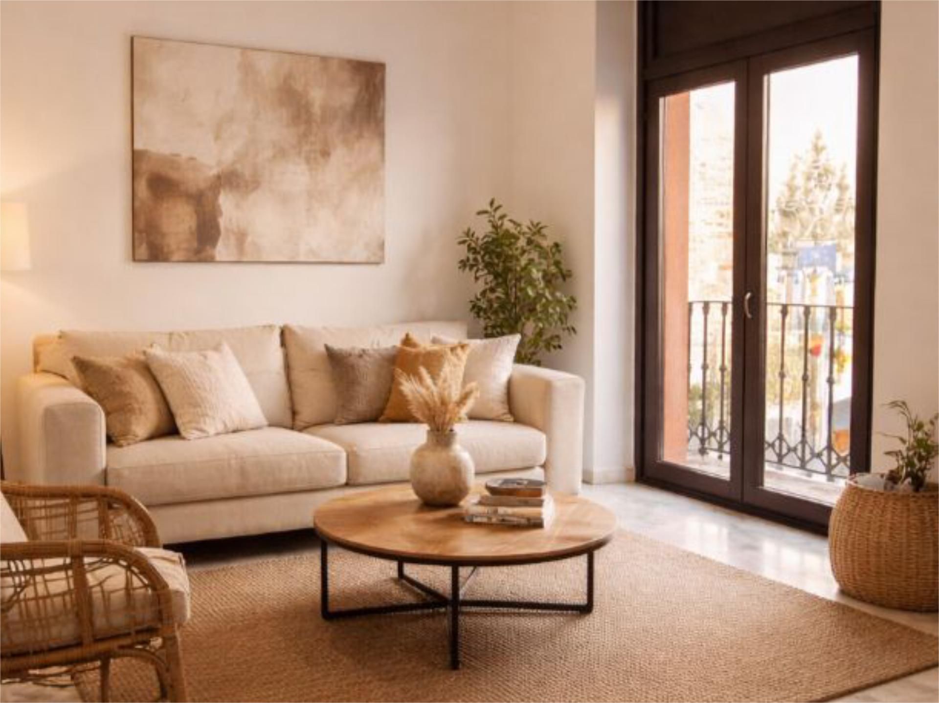 Sala d'estar de Pis de lloguer en  Sevilla Capital amb Aire condicionat i Balcó