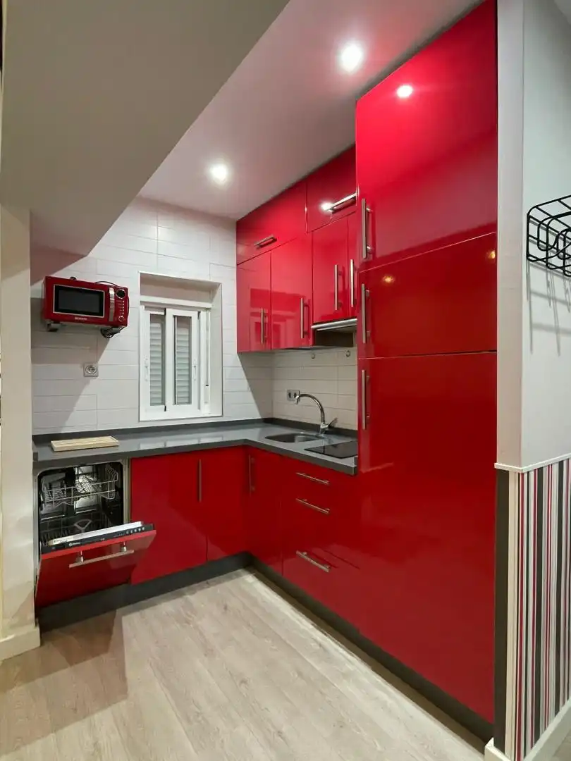 Cuina de Pis de lloguer en Plasencia amb Aire condicionat, Jardí privat i Parquet