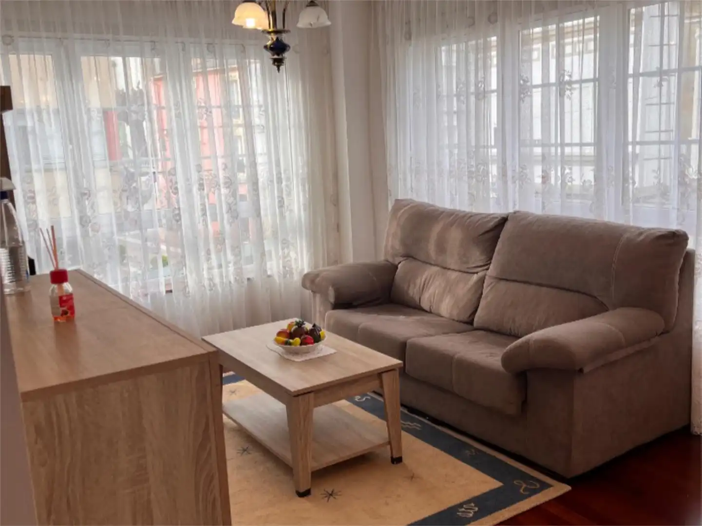 Living room of Flat for sale in Ortigueira  with Heating, Parquet flooring and Furnished