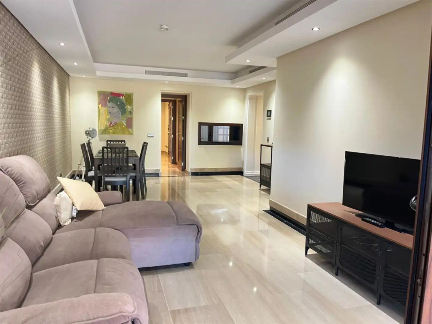 Flat for sale in Calle del Mare Nostrum, 42, Zona de Punta Plata Living room of Flat for sale in Estepona with Air Conditioner, Terrace and Swimming Pool