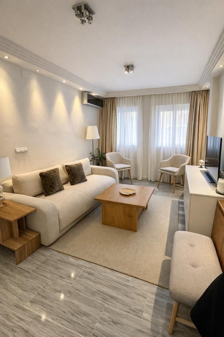 Living room of Flat for rent in Málaga Capital  with Air Conditioner and Furnished