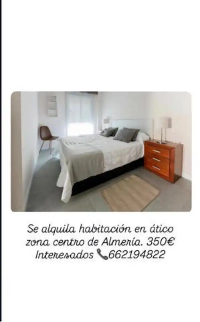 Schlafzimmer von Dachboden zur untervermieten in  Almería Capital mit Heizung, Terrasse und Möbliert