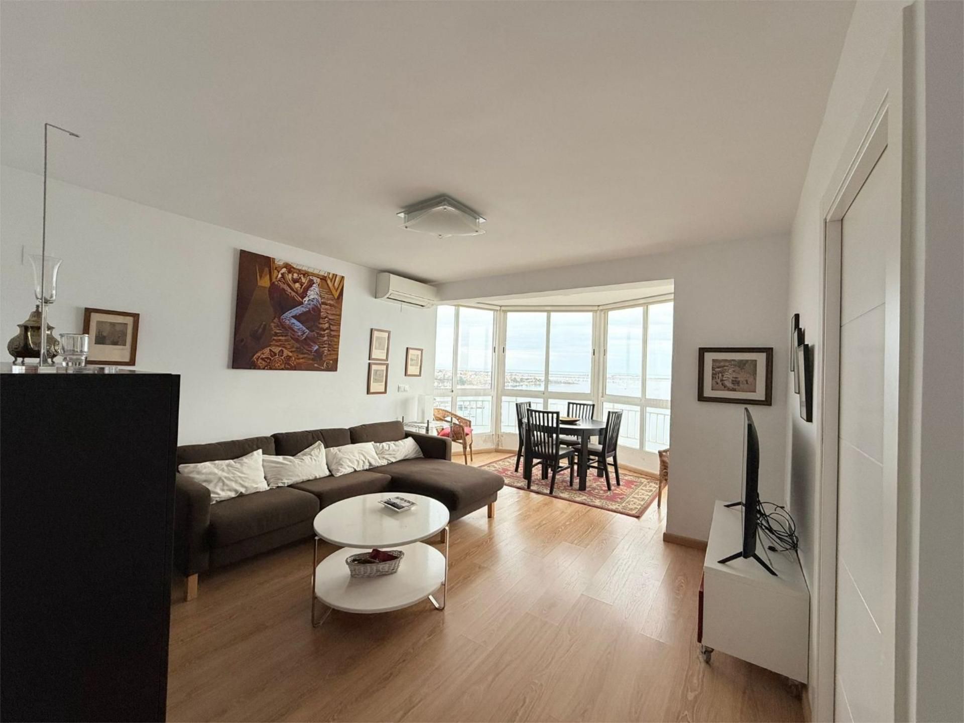 Living room of Flat for rent in San Javier  with Air Conditioner, Heating and Parquet flooring