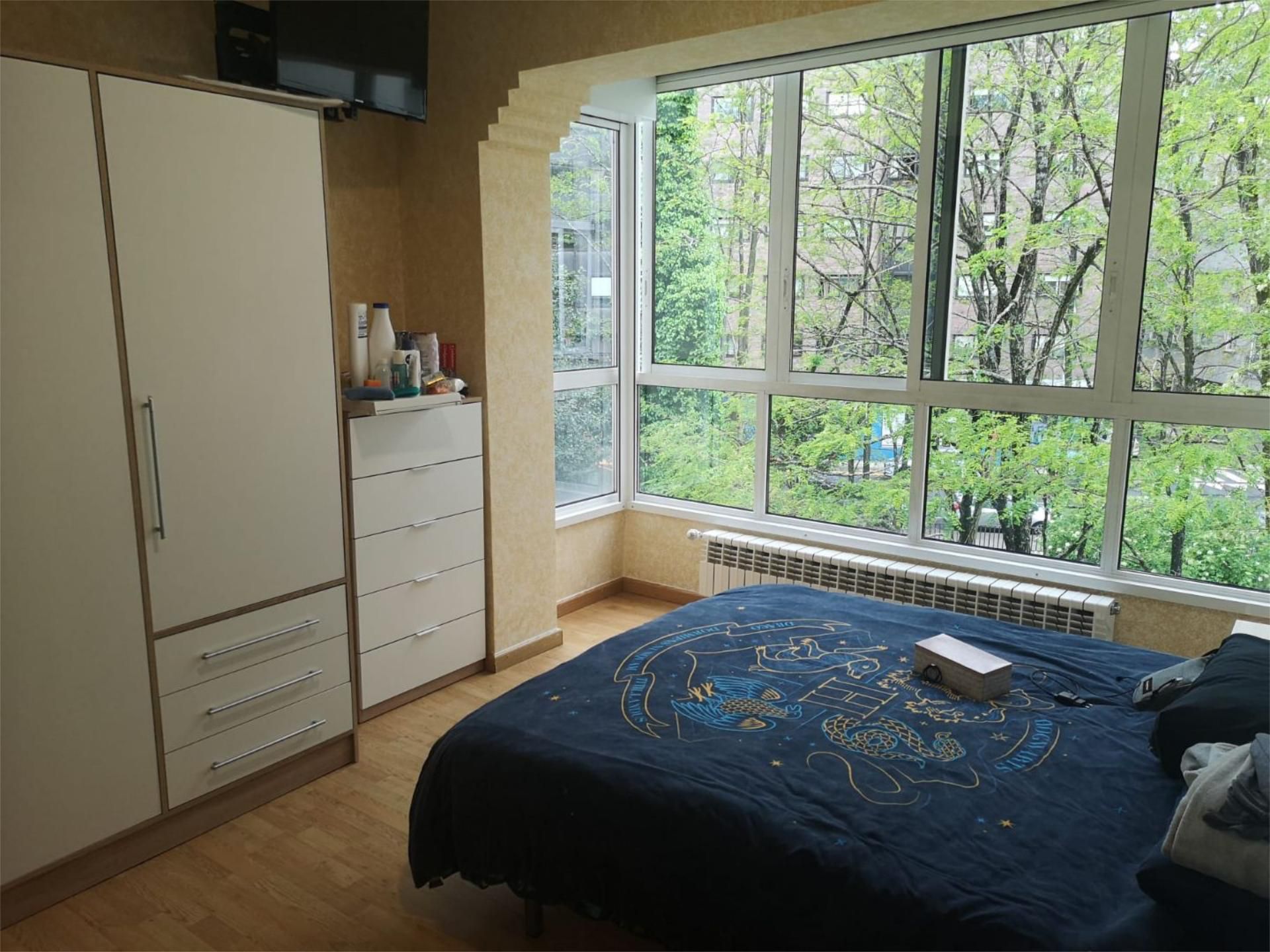 Bedroom of Flat for share in Pontevedra Capital   with Heating, Parquet flooring and Furnished