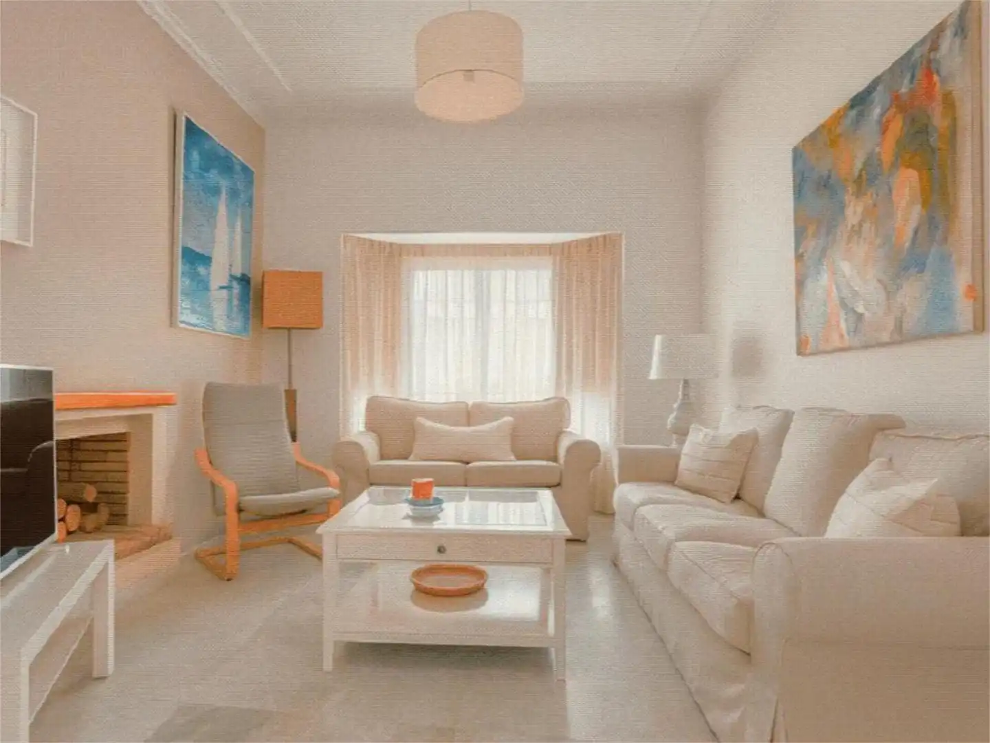 Sala de estar de Casa o chalet de alquiler en Chiclana de la Frontera con Aire acondicionado, Piscina y Amueblado