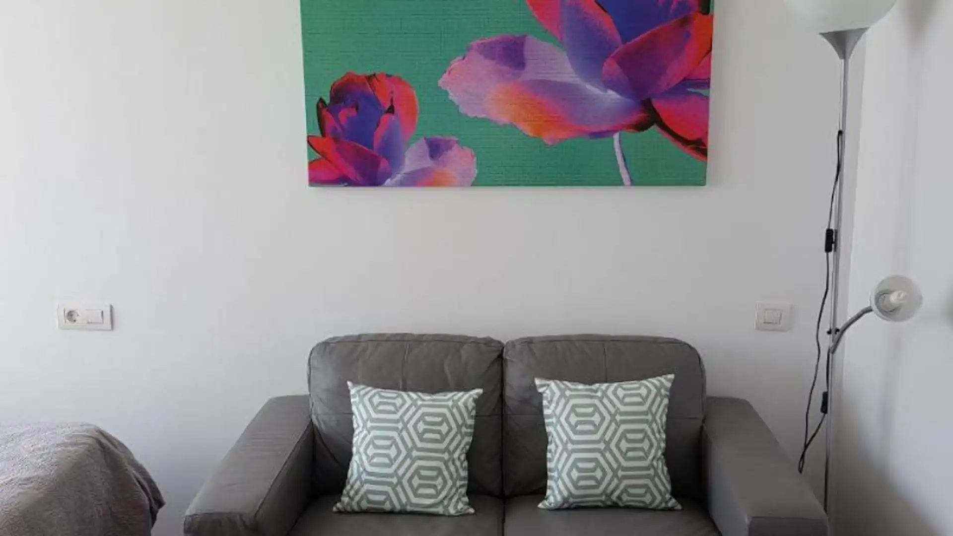 Sala d'estar de Apartament de lloguer en Las Palmas de Gran Canaria amb Rentadora, Microones i TV