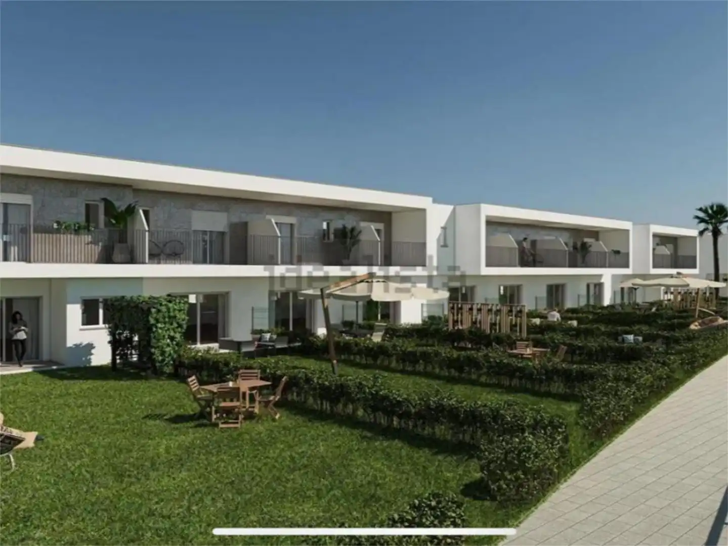 Außenansicht von Wohnung zum Verkauf in Puerto Real mit Klimaanlage, Heizung und Privatgarten